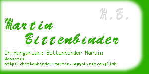 martin bittenbinder business card